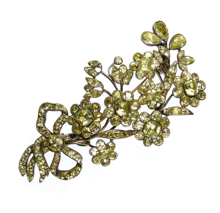 18th century Portuguese chrysolite spray brooch